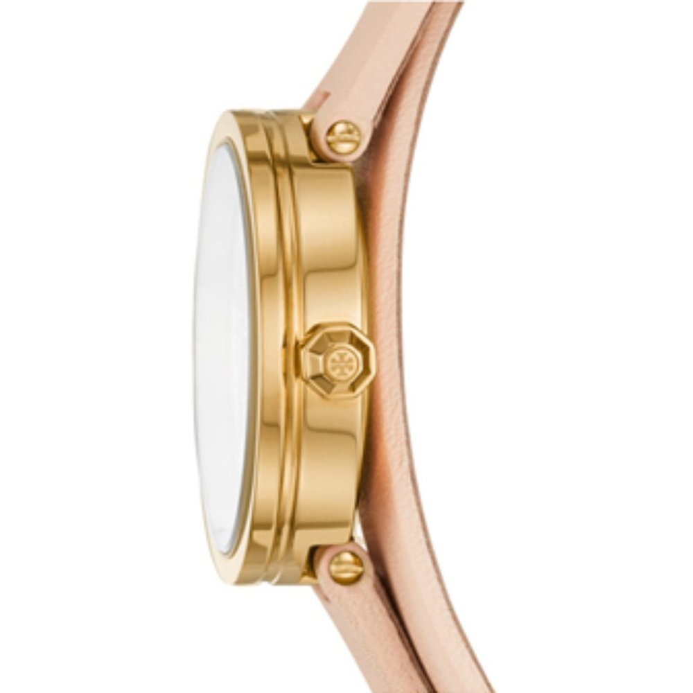 TORY BURCH REVA DOUBLE LEATHER PINK WRAP WATCH - Picture 3 of 5